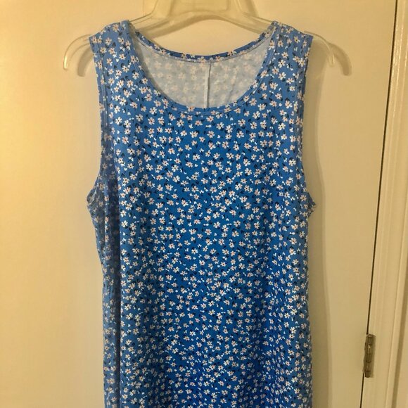 Dresses & Skirts - Blue Floral Sleeveless Dress